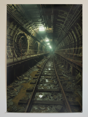 Plakat postapokaliptyczny „Opuszczony Tunel Metra” B2 – nr 13 – plakat science fiction