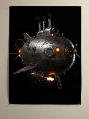 Plakat science fiction „Sferyczny Statek Kosmiczny” B2 – nr 21 – plakat science fiction