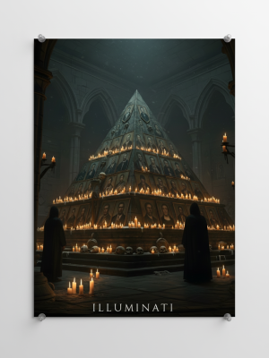 Plakat dark fantasy „Piramida ze Świecami” B2 – nr 1 – plakat science fiction