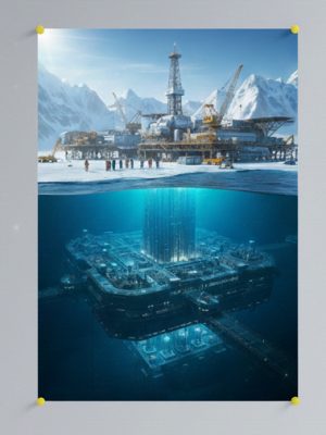Plakat science fiction „Podwodne Miasto Arktyki” B2 – nr 31 – plakat science fiction