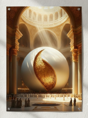 Plakat fantasy „Kosmiczne Jajo w Świątyni” B2 – nr 34 – plakat science fiction