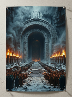 Plakat dark fantasy „Mroczny Portal i Procesja” B2 – nr 35 – plakat science fiction