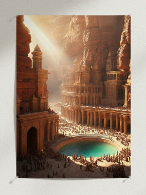 Plakat fantasy „Zaginione Miasto w Kanionie” B2 – nr 36 – plakat science fiction